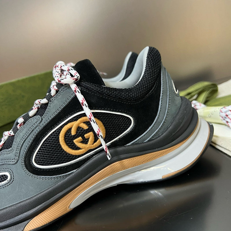 Gucci crisp white luxury sneakers view 4 heritage-inspired look