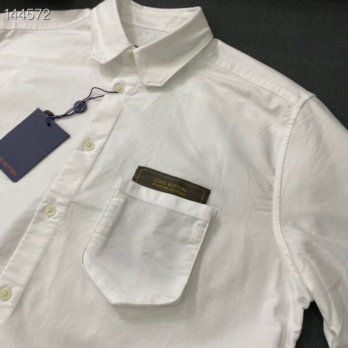 Front view of Louis Vuitton luxury clothing with contemporary cut