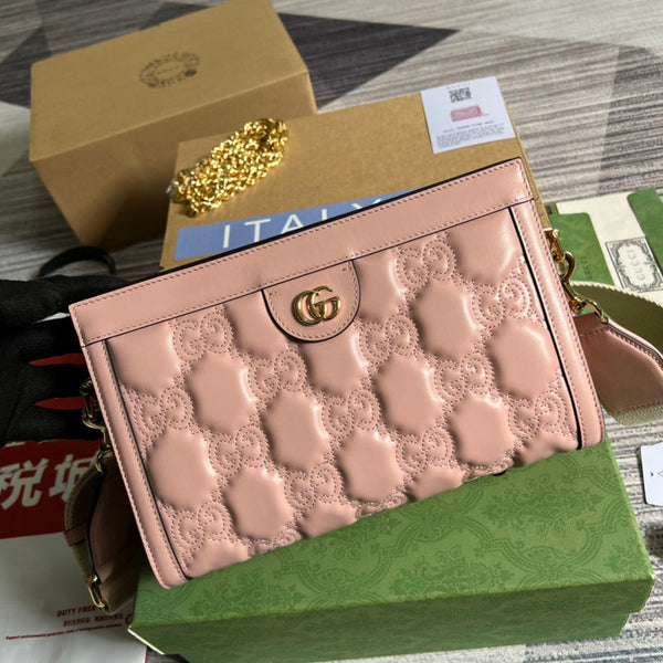 Side view of balanced structured handbag