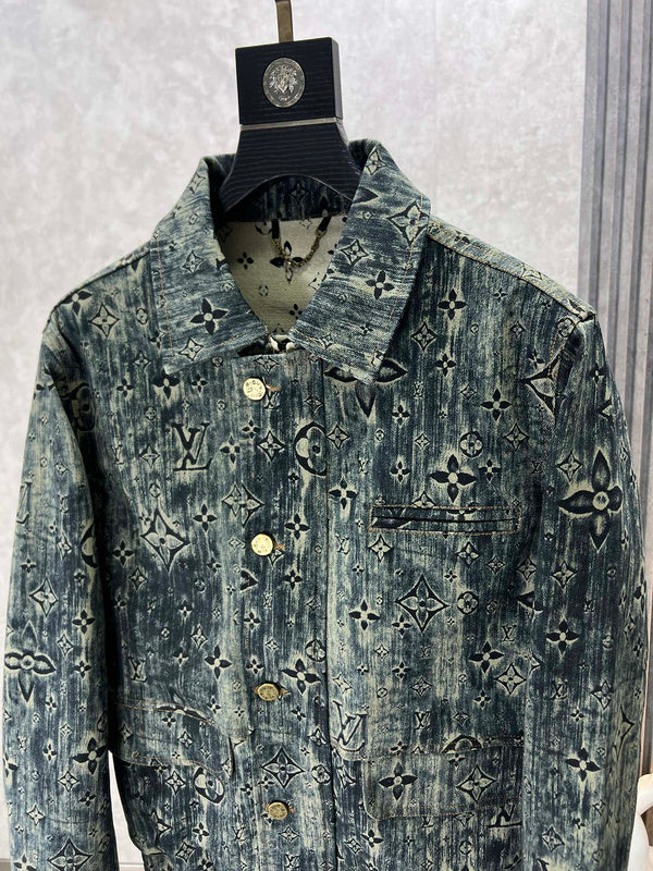 Front view of Louis Vuitton luxury clothing with runway-inspired design