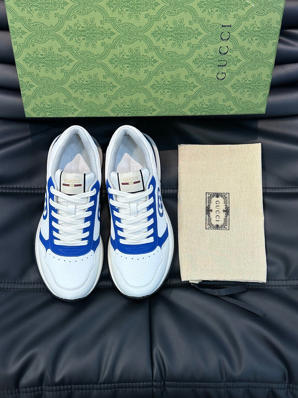 Gucci two-tone luxury sneakers view 10 breathable knit upper