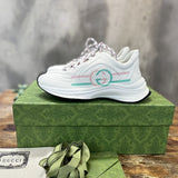 Gucci crisp white luxury sneakers view 11 heritage-inspired look