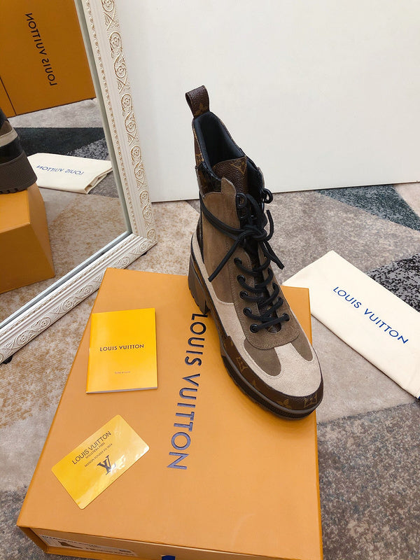 Louis Vuitton luxury shoes detail shot