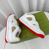 Gucci neutral cream luxury sneakers view 8 signature lace-up style