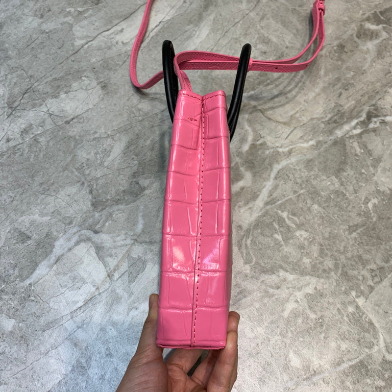 Bold Faux Leather Handbag - Signature Hardware Accents | Women's Fashion Handbag #985 - back view (image 4) of designer-inspired handbag