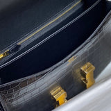 Close-up detail of polished bag design