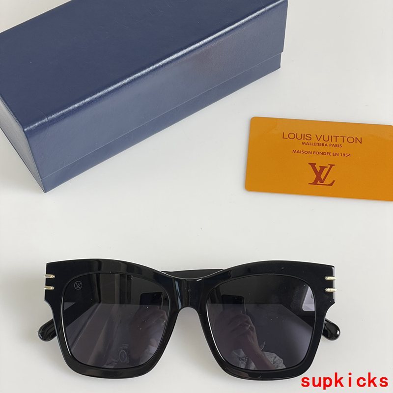 Close-up detail view of Louis Vuitton unisex sunglasses