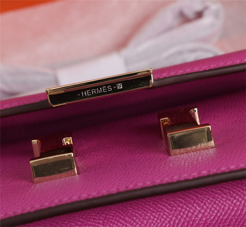 Side view of polished structured handbag
