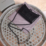 Close-up detail of chic classic women's handbag – women's luxury accessory