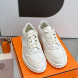 Hermès Grey Loafer Flats - Side Profile View
