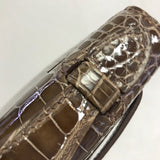 Side view of clean-lined structured handbag