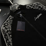 Side profile of Louis Vuitton luxury clothing with label-forward styling