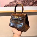 Side view of balanced structured handbag