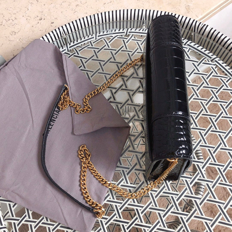 Top view of structured modern women's handbag – women's luxury accessory