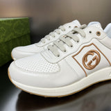 Gucci two-tone luxury sneakers view 7 signature lace-up style