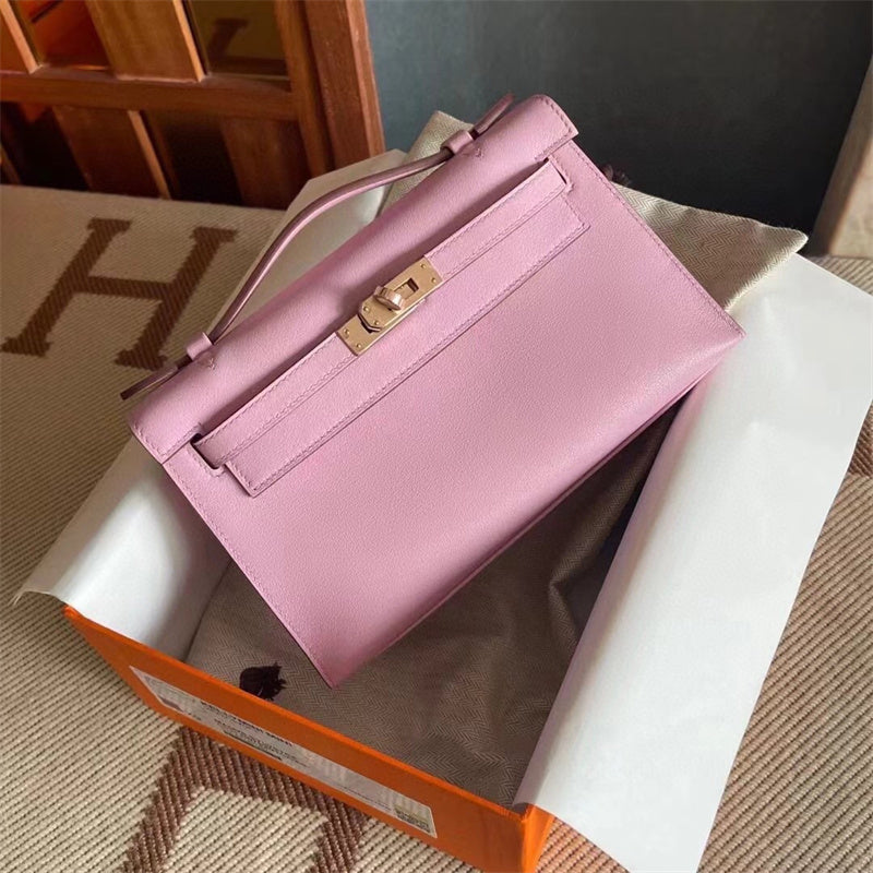 Side view of poised structured handbag