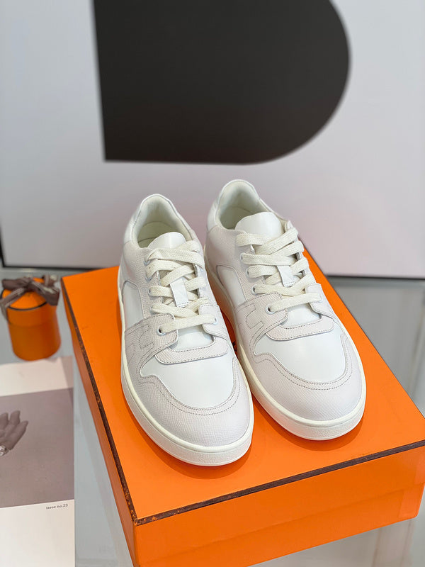 Hermès Grey Loafer Flats - Front View