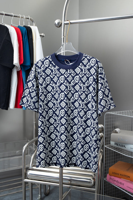 Back view of Louis Vuitton cotton t-shirt with monogram-inspired silhouette