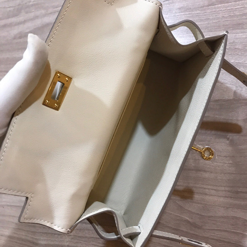 Side view of curated structured handbag