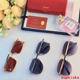 Close-up detail view of Cartier unisex sunglasses
