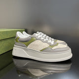 Gucci Designer sneakers in crisp white retro runner design front view