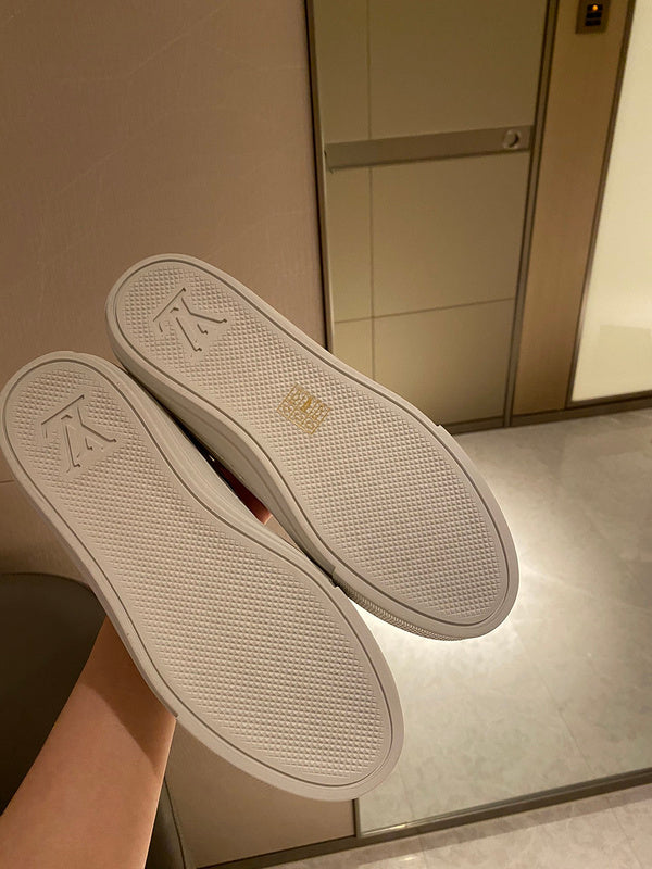 Louis Vuitton Red Platform Heels - Angled View