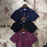 Back view of Lacoste luxury clothing with signature branding