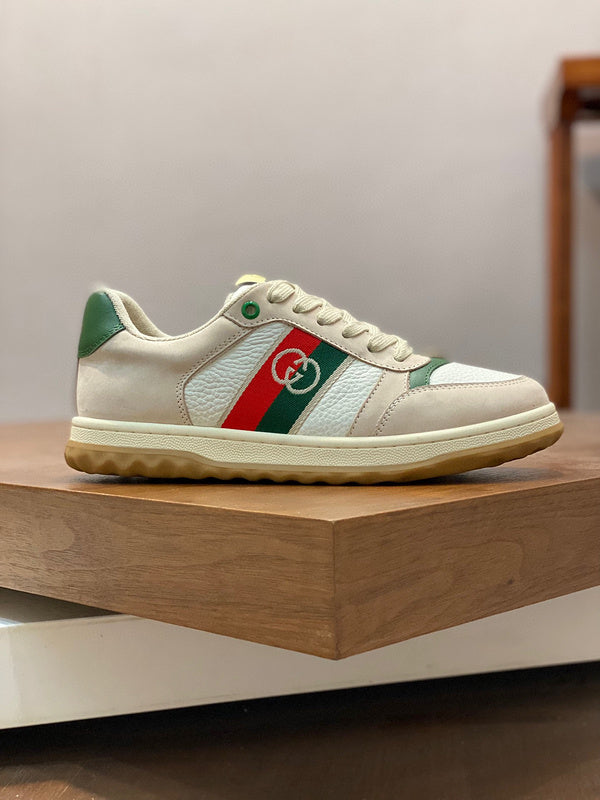 Gucci clean off-white luxury sneakers view 7 bold athletic profile