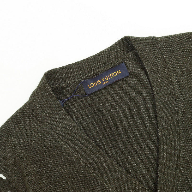 Close-up detail shot of Louis Vuitton luxury clothing with relaxed-fit cut