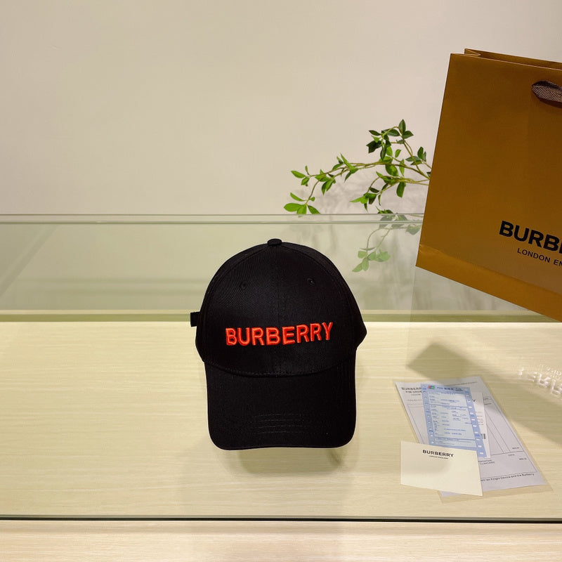 Close-up detail view of Burberry unisex cap