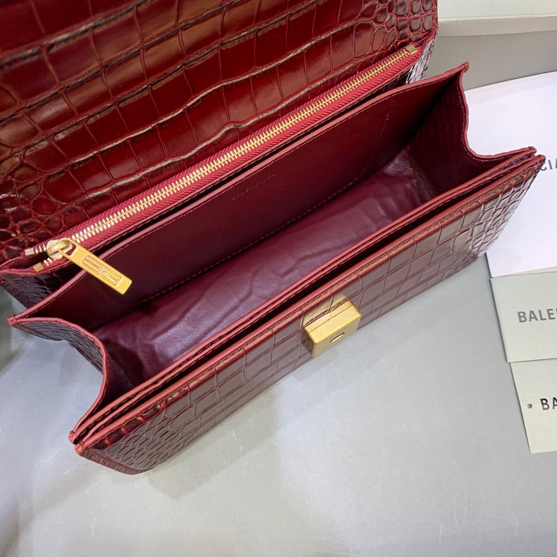 Modern Vegan Leather Handbag - Polished Finish | Women's Statement Accessory #411 - alternate angle view (image 8) of designer-inspired handbag