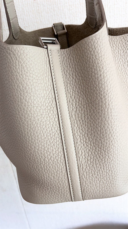  polished shopper bag detail view showing craftsmanship