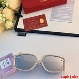 Close-up detail view of Cartier unisex sunglasses