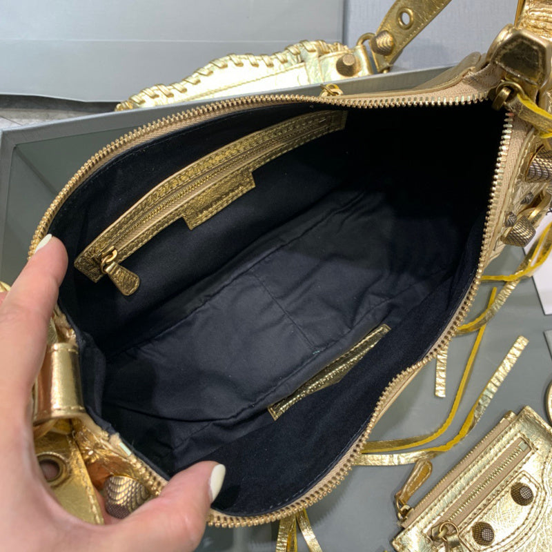 Classic Premium PU Leather Handbag - Signature Hardware Accents | Women's Premium Handbag #373 - styled full view (image 7) of designer-inspired handbag
