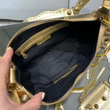 Classic Premium PU Leather Handbag - Signature Hardware Accents | Women's Premium Handbag #373 - styled full view (image 7) of designer-inspired handbag