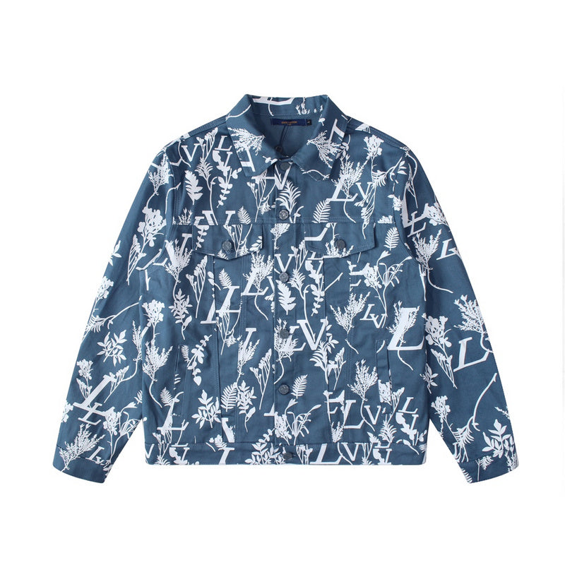 Back view of Louis Vuitton luxury clothing with signature branding