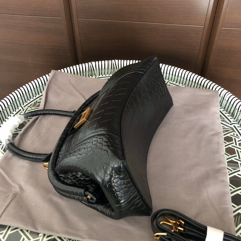 Back view of modern chic women's handbag – women's designer-style accessory