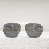 Close-up detail view of Louis Vuitton unisex sunglasses