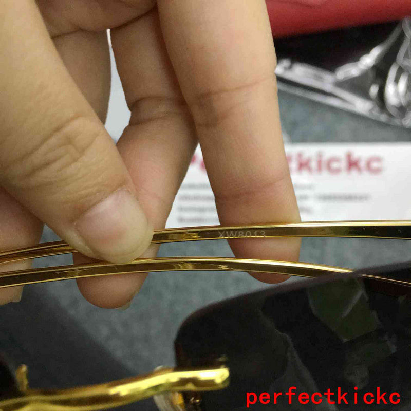 Close-up detail view of Cartier unisex sunglasses