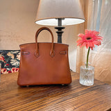 Side view of elegant structured handbag