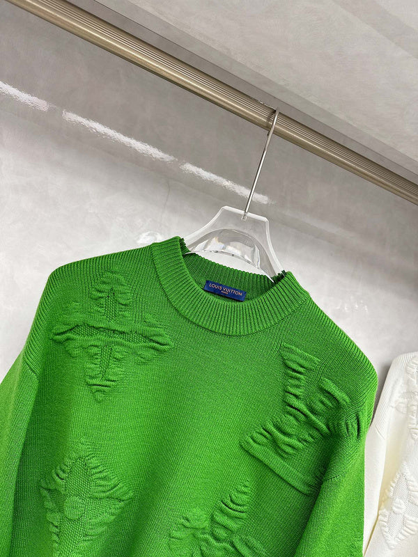 Flat lay presentation of Louis Vuitton luxury clothing with relaxed-fit cut