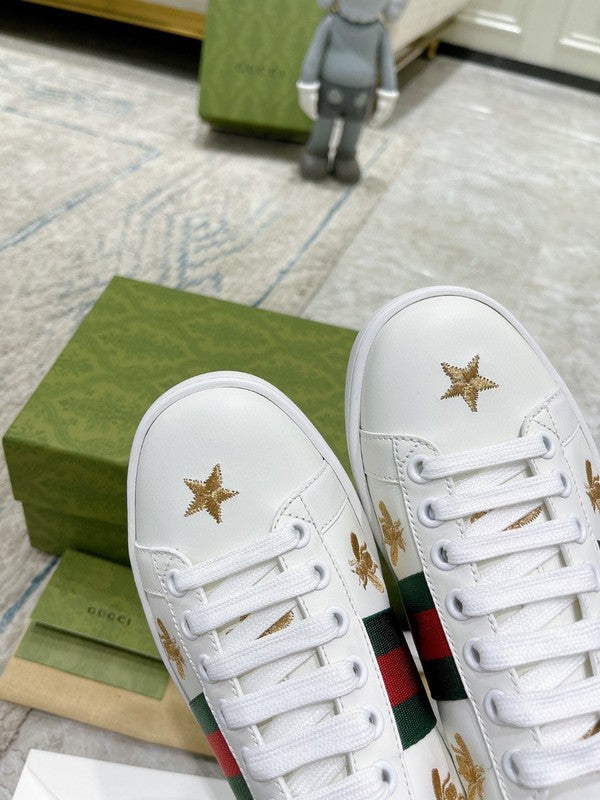 Gucci sneakers detailed view showing premium designer craftsmanship