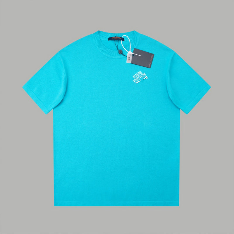 Close-up detail shot of Louis Vuitton cotton t-shirt with tailored silhouette