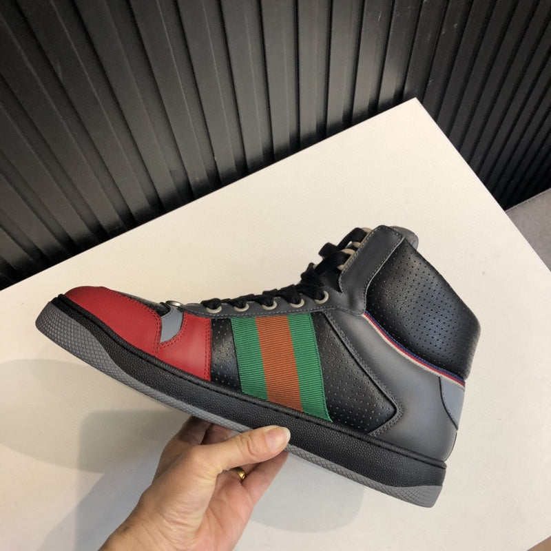 Gucci soft grey luxury sneakers view 9 padded collar comfort