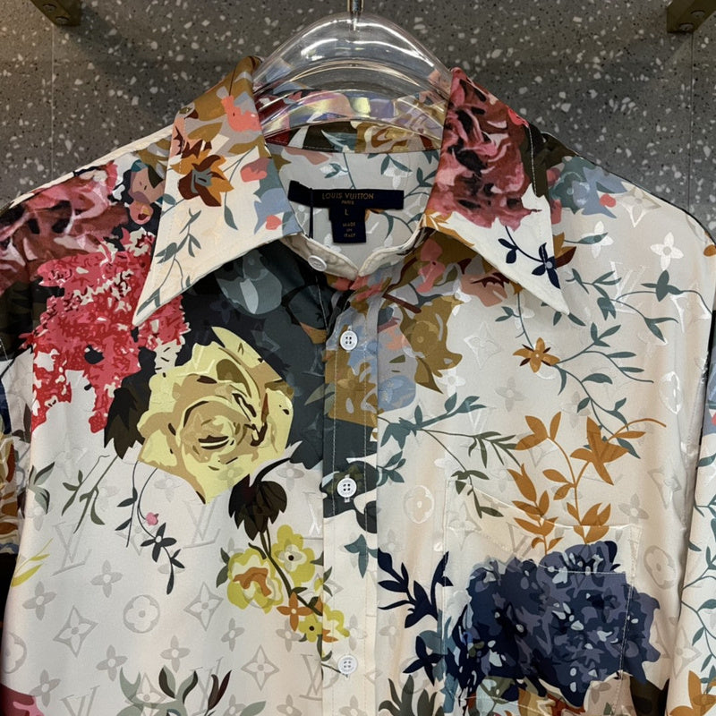 Flat lay presentation of Louis Vuitton luxury clothing with contemporary cut