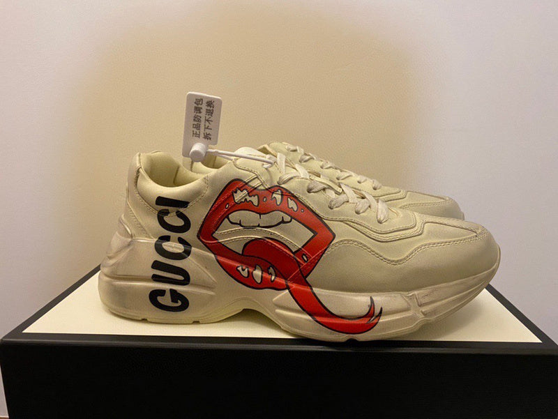 Gucci stone beige luxury sneakers view 7 classic court silhouette