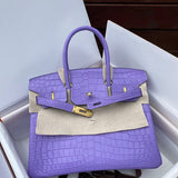 Side view of balanced structured handbag