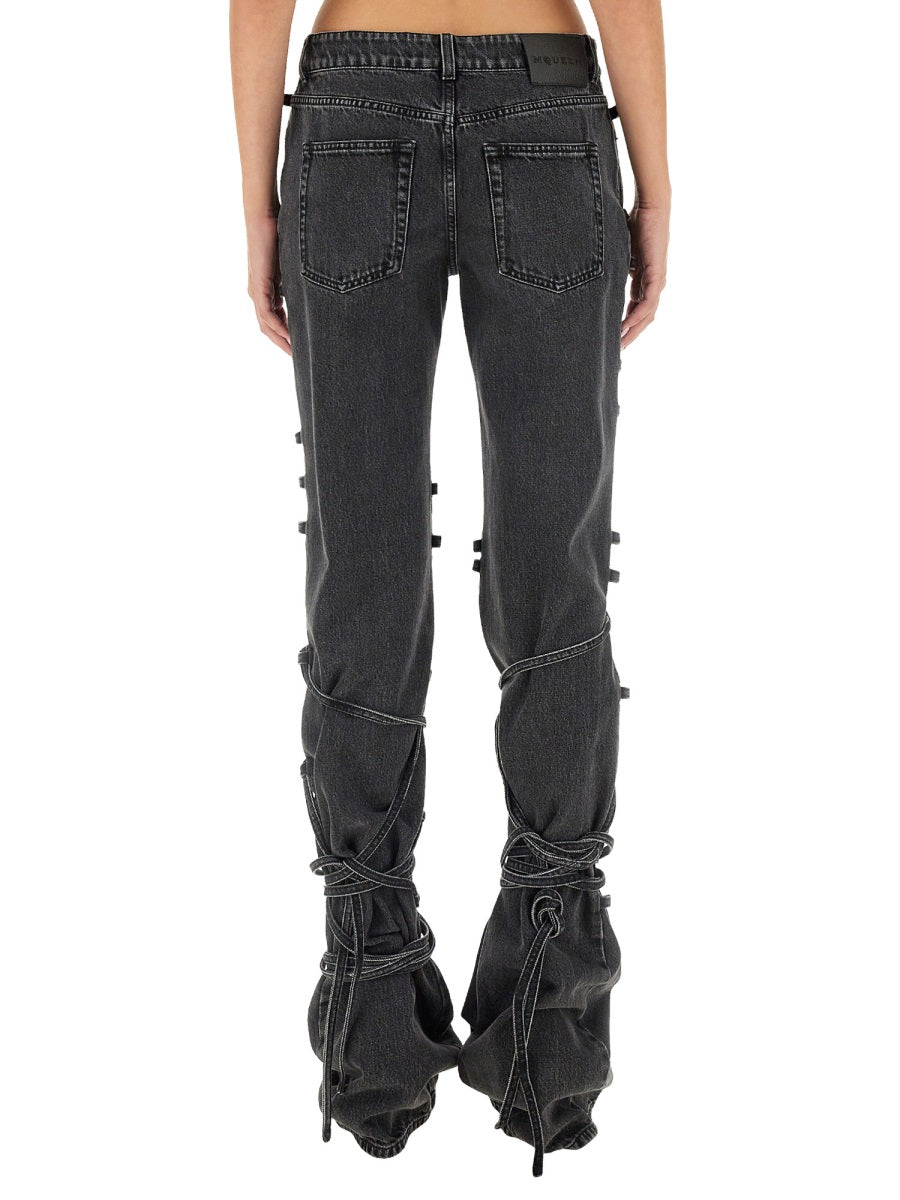 Alexander McQueen Jeans? Alexander Mcqueen Women Jeans With Knotted Detail Classic Everyday Designer Jeans