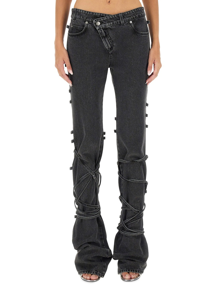 Alexander McQueen Jeans? Alexander Mcqueen Women Jeans With Knotted Detail Classic Everyday Designer Jeans