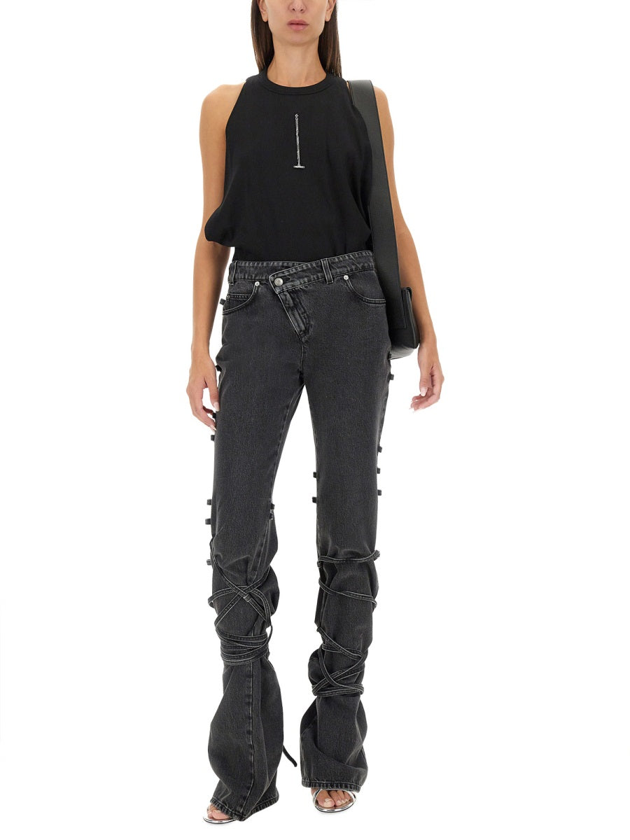 Alexander McQueen Jeans? Alexander Mcqueen Women Jeans With Knotted Detail Classic Everyday Designer Jeans